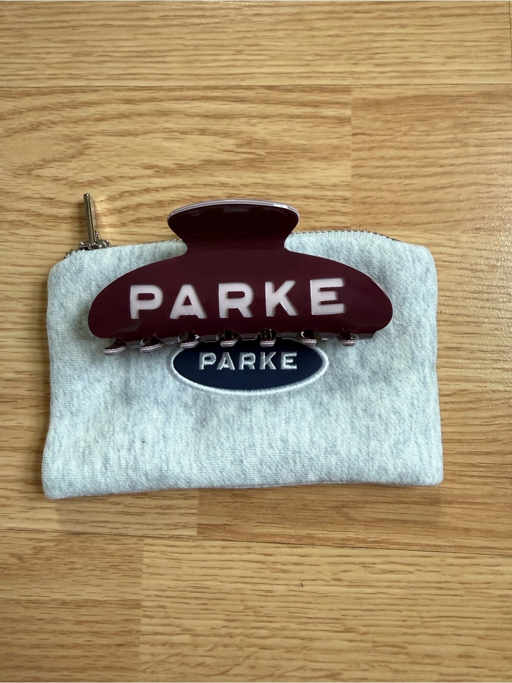 PARKE Claw Clip in Port + Rose Brand new with Pouch